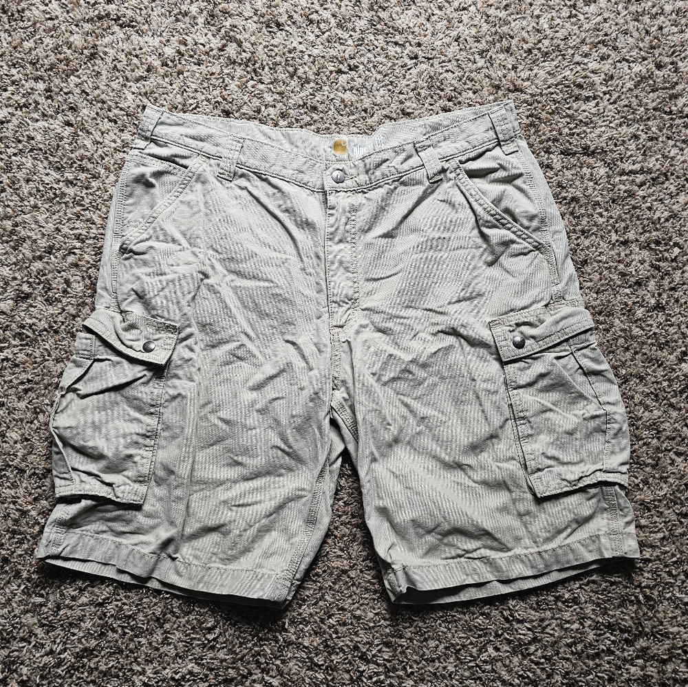Carhartt taupe cotton relaxed fit work wear cargo shorts size 40‎ - Picture 2 of 10